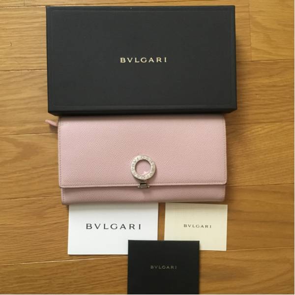 中古ブルガリピンク長財布