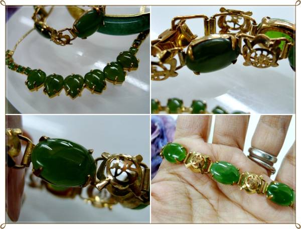 ◆アンティーク緑色 天然石ネックレス ブレス◆ハP2407◆