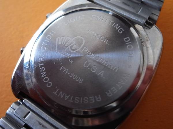 FOSSIL PEPSIMAN U.S.A. フォッシル ペプシマン 中古稼動品 電池交換