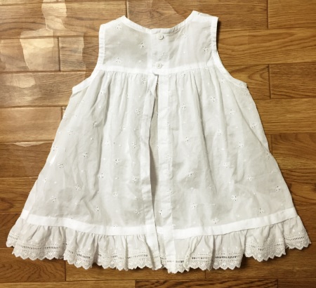 J620] baby Dior ベビーディオール エプロンドレス ワンピース 90 白 