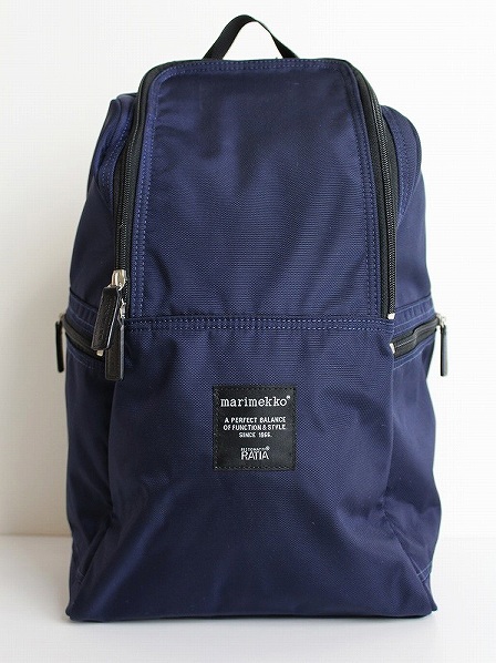 美品 marimekko マリメッコ METRO リュックサック*ネイビー 鞄 メトロ 