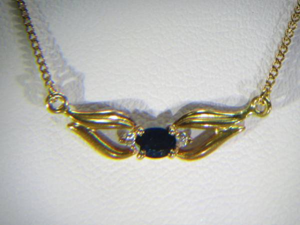 １００００円ピッタリ☆７５０（Ｋ１８）(刻印あり)天然サファイアイタリー製ネックレス☆