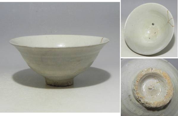 李朝　李朝茶碗　白釉　抹茶碗　朝鮮陶器　古玩　アンティーク李朝　１客 李朝初期 『古玩色々』 李朝 白磁茶碗（李朝初期） 白磁茶碗｜商品