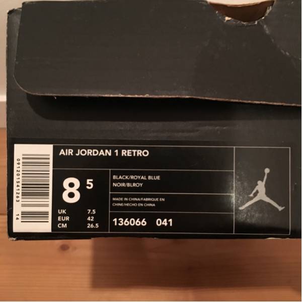 Nike Air Jordan 1 Retro US8.5 新品箱付 01年製 黒青 26.5cm