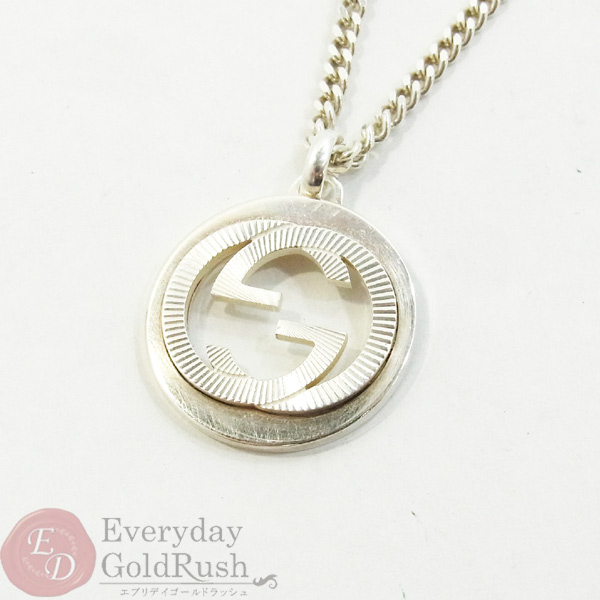 グッチ シルバー インターロッキングG ネックレス【zo】