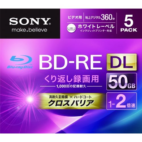 SONY Blu-ray Disk 50GB RE (5Pacs×8）40枚