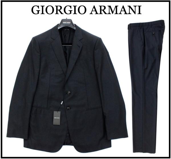 68万新品◇52L◇黒ラベル◇GIORGIO アルマーニ 濃紺カシミア混スーツ