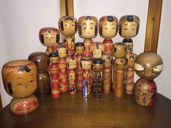 こけし⑥ 19本 まとめて 遠刈田 仙台 作並 銀山 など 伝統こけし 在銘