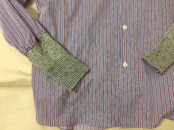 新品ディガウェルDIGAWEL袖リブストライプシャツRED1