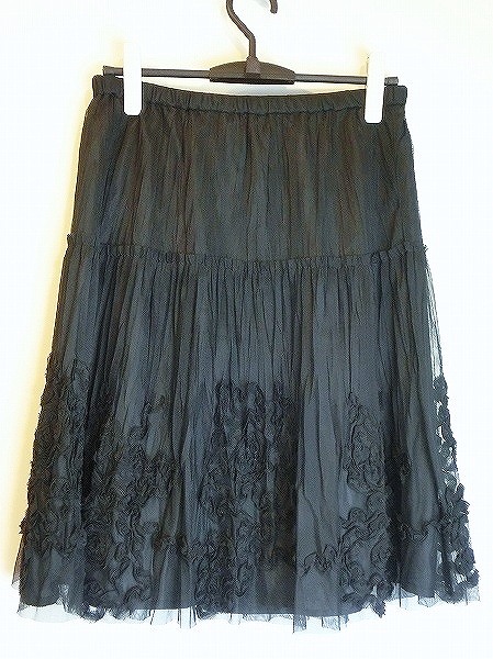 NOKO OHNO*ノコ オーノ チュールフリルスカート/ブラック(Mサイズ  