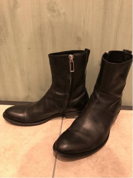 Dior ブラック ディオールオム サイドジップ ブーツ ⁄ スエードレザー