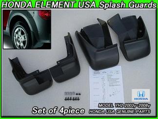 エレメントYH2【HONDA】ホンダELEMENT純正USスプラッシュガード前後左右4点ブラック/USDM北米仕様マッドガードUSA泥除け黒色