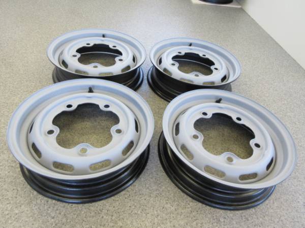 空冷VW　ビートル　’66－’67　純正スチールホイール　4本セット　５穴　4J×15インチ　PCD205ｍｍ