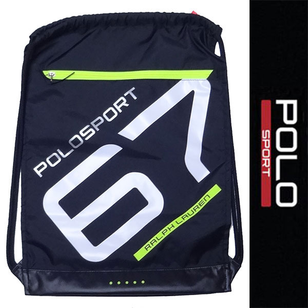 新品 ポロ スポーツ ナップサック POLO SPORT KNAPSACK ブラック 手さげ かばん リュック ビッグポニー RALPH LAUREN ラルフローレン 正規