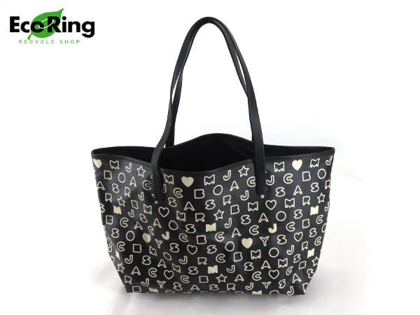 1円 美品 マーク バイ マークジェイコブス トートバッグ ブラック×ホワイト AX263