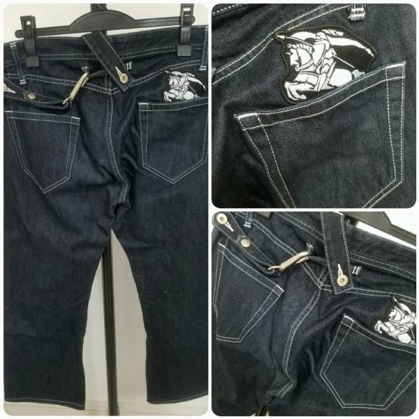 ◎超美品◎バーバリーブラックレーベル・デニム◎ホースマークワッペン刺繍◎