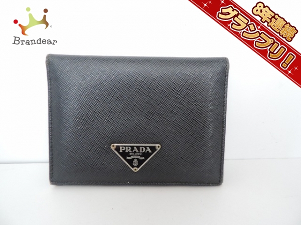 PRADA ブラック レザー ケース プラダ パスケース - 1M0833 黒 レザー PRADA(服飾小物)｜売買された