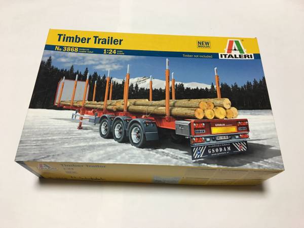 Timber Trailer Model Italeri 1:24 Scale Kit - 575mm Length Log