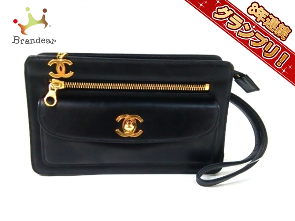 シャネル セカンドバッグ - 黒 ココマーク/ゴールド金具 レザー CHANEL