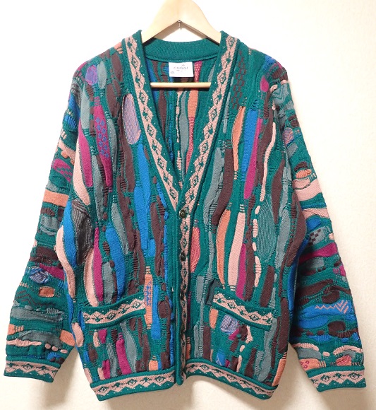 オーストラリア製 CUGGI / COOGI 3D編み ニット カーディガン L