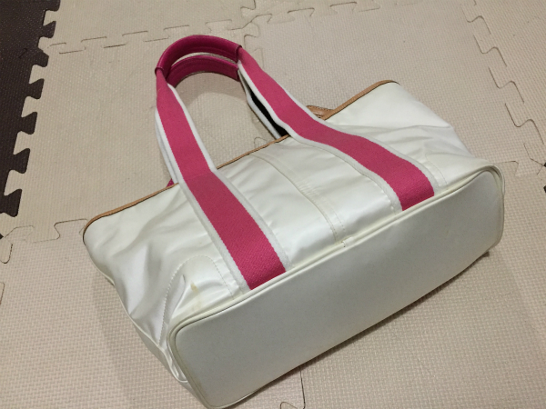 COACHホワイト×ピンクショルダートートバッグ仕事鞄 コーチ COACH 