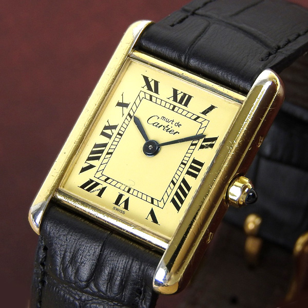 カルティエ Cartier マストタンクSM アイボリーローマ レディース