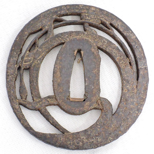 19/130-21☆ 鍔 つば 江府住 定直 銘有 アンティーク