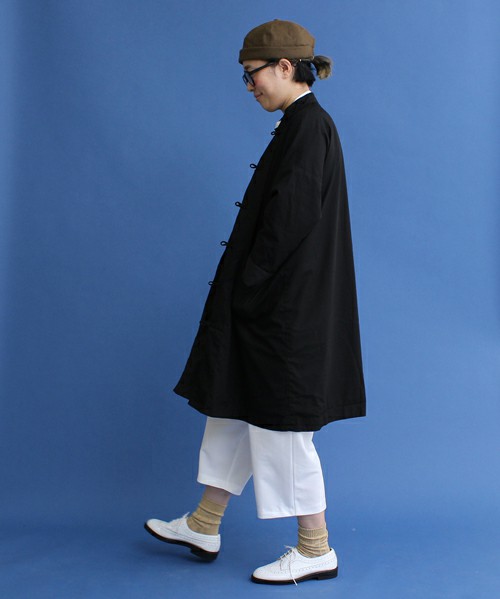 16ss Iami アイアムアイ カンフーコート チャイナワンピース 黒 ネネット 売買されたオークション情報 Yahooの商品情報をアーカイブ公開 オークファン Aucfan Com