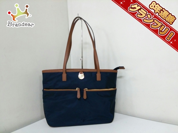 マイケルコース ショルダーバッグ 美品 ネイビー×ブラウン ナイロン 