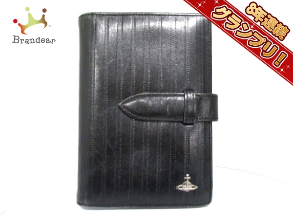 ヴィヴィアンウエストウッド 手帳 黒 オーブ レザー