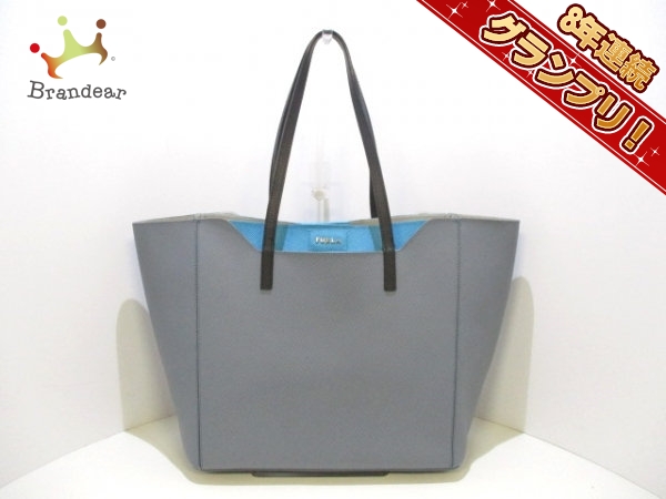 フルラ FURLA バッグ トートバッグ レザー グレー×ライトブルー×黒 ファンタシア