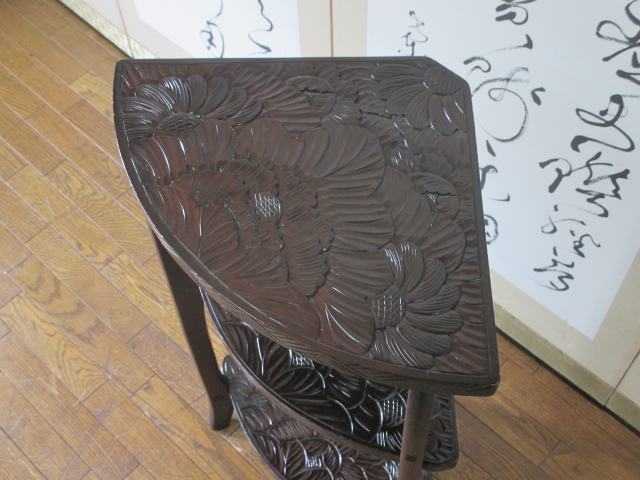 日光 彫り 花 伝統工芸 軽井沢彫 花文 椿 牡丹 逸品 伝統工芸 日光彫り