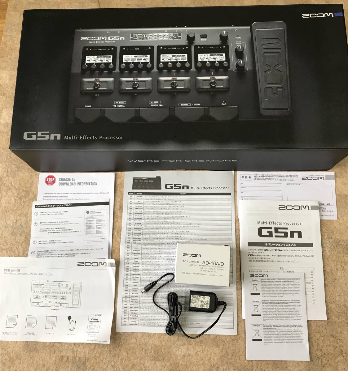 美品　Zoom G5n 本体　説明書、元箱付属 美品 Zoom G5n 本体 説明書、元箱付属 Yahoo!オークション - 「zoom