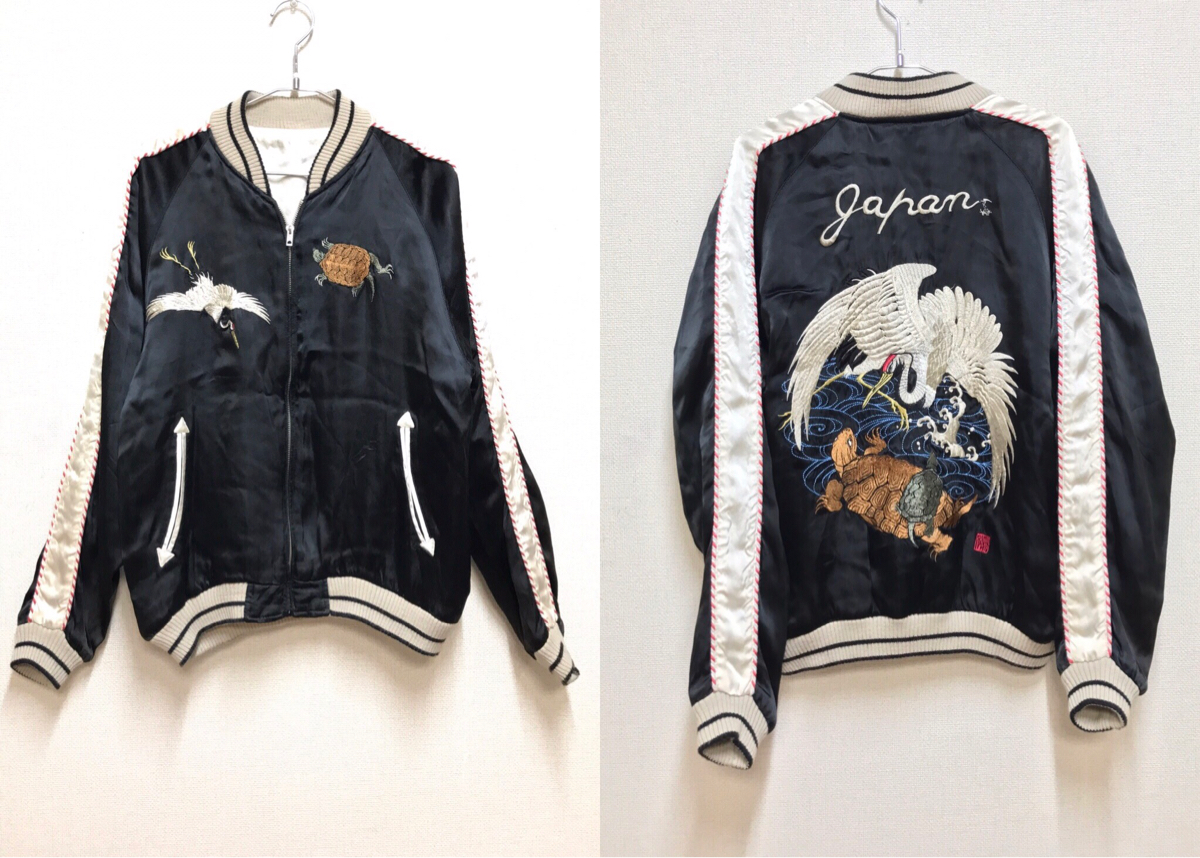 難あり 格安 CROPPED HEADS クロップドヘッズ 鶴 亀 鶴亀 JAPAN 刺繍