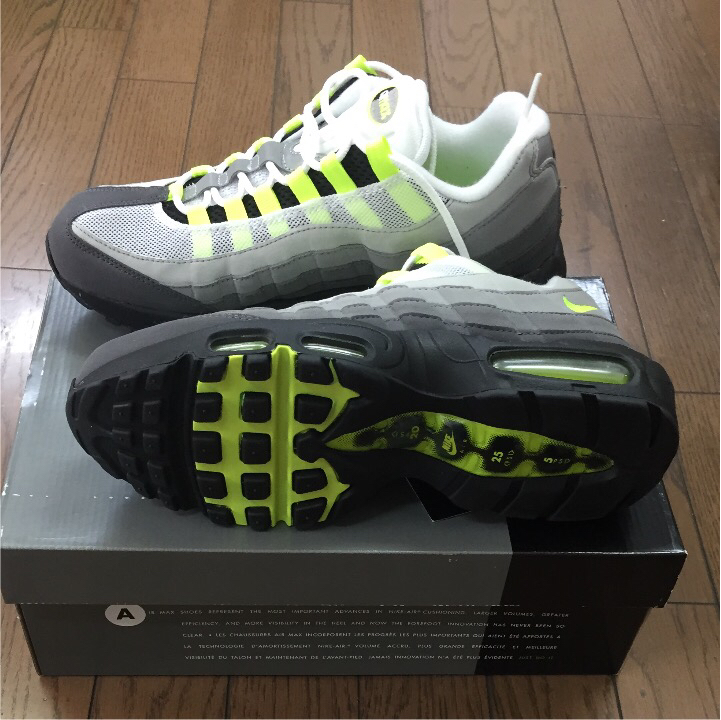 NIKE AIR MAX 95 OG YELLOW イエローグラデ 27.0cm 新品 黒タグ付き ビームス購入 2015年製 554970 071