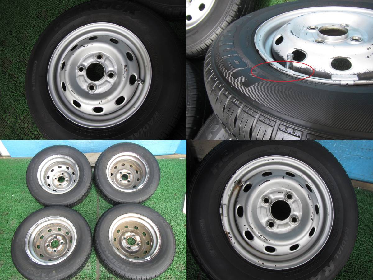 145R12 12インチ スチール 12x4.00B 4H100 2022年製 バリ山バリ溝 4本