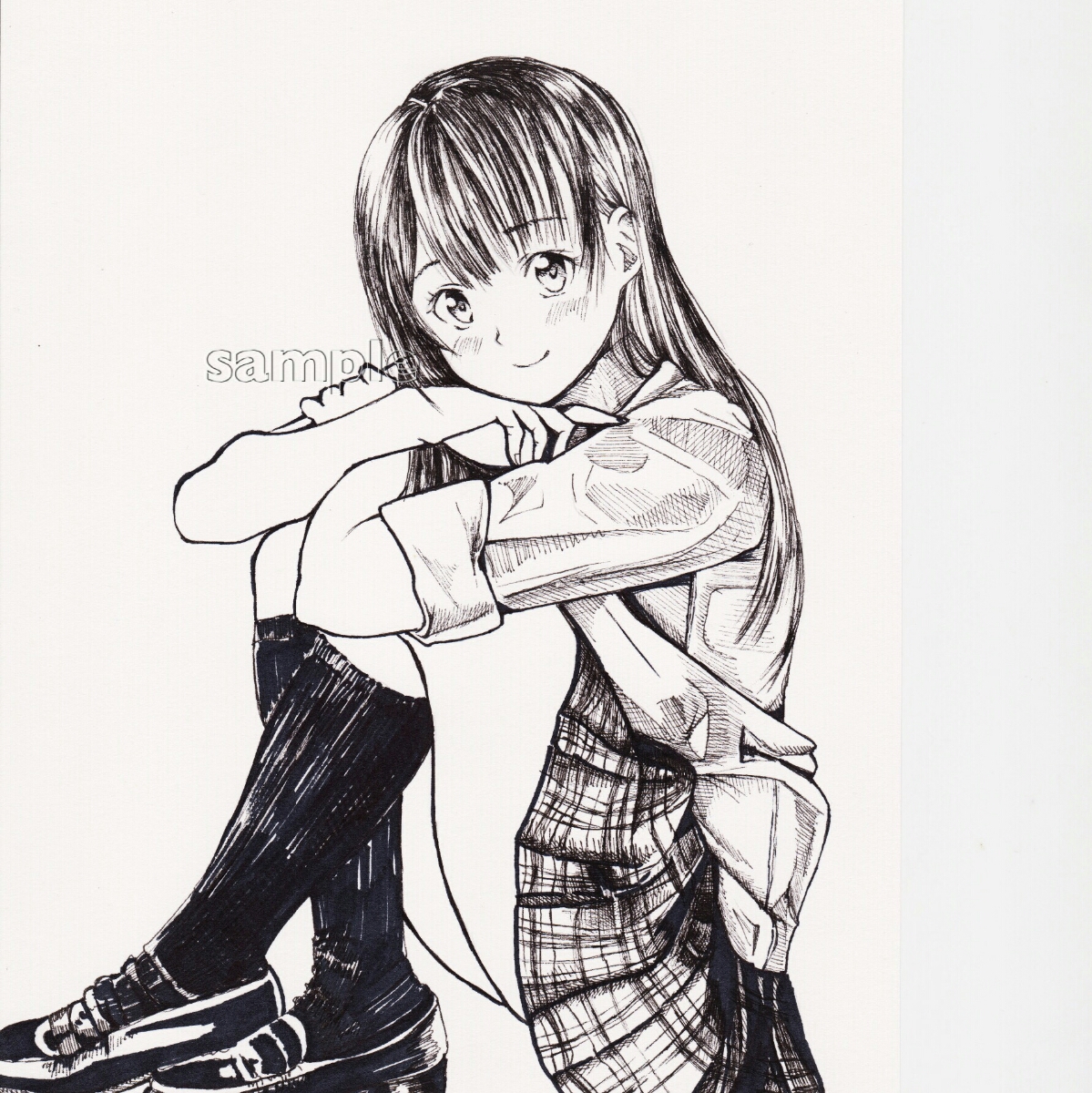 手描きイラスト モノクロ オリジナル 可愛いクラスメイト 手描きイラスト 売買されたオークション情報 Yahooの商品情報をアーカイブ公開 オークファン Aucfan Com