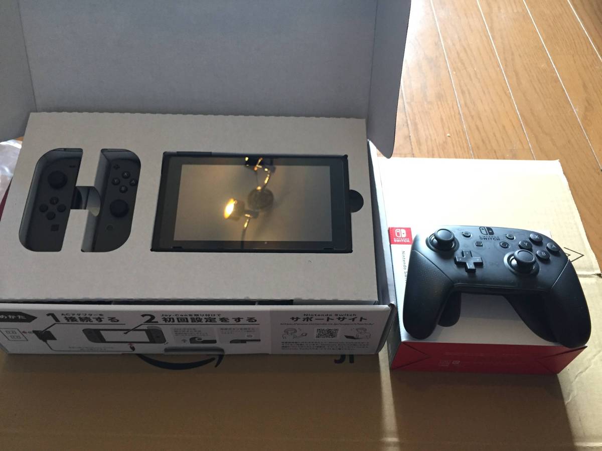 【１円～・中古美品】任天堂 スイッチ　Nintendo Switch 本体 Proコントローラー スプラトゥーン2　保護ケース_2