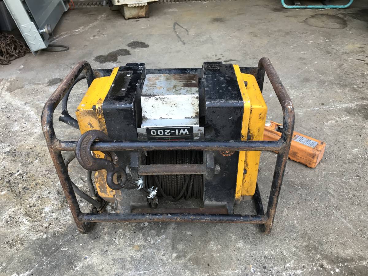 ｆ1246 リョービ 電動ウインチ RYOBI WI-200 吊揚荷重200kg 100V 作業 建築(電動工具)｜売買されたオークション情報、yahooの商品情報をアーカイブ公開 - オークファン その他