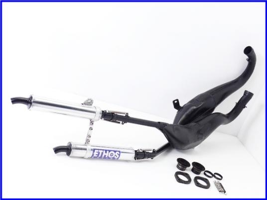 NSR250R MC21 MC28用 ETHOS 右２本出しチャンバー ETHOS NSR250R E☆希少♪NSR250R(MC21) 純正チャンバー改 右二本出し仕様 チタンチャンバー