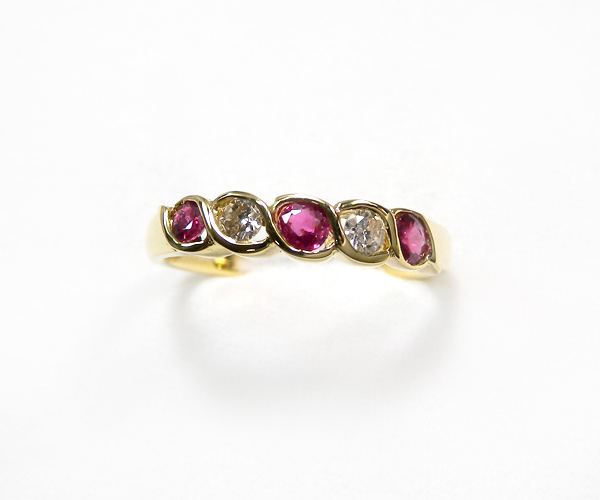 【ME】最落無し★天然ルビー/天然ダイヤモンド K18 　デザインリング・指輪(S15343)_2