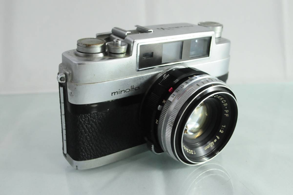 送料無料★レア器★ミノルタ MINOLTA V2 ボディ+ ROKKOR-PF 45mm F2★8401