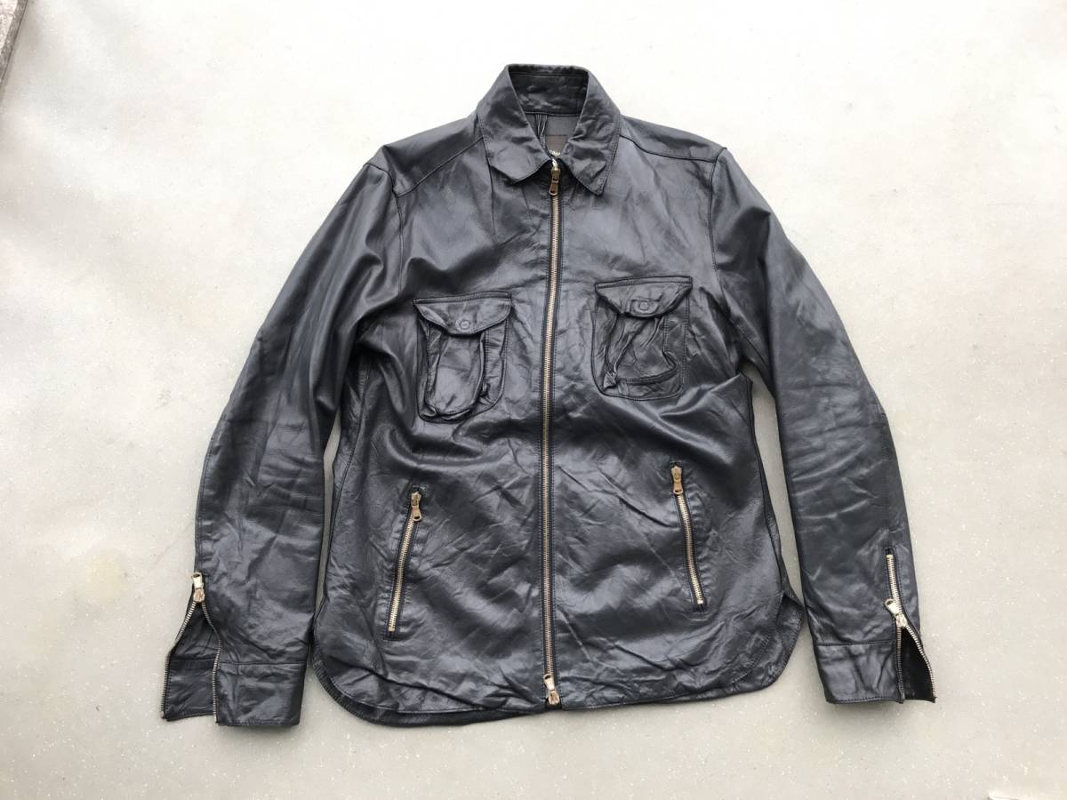 エディション Edition トゥモローランド レザーシャツ 46 （黒 