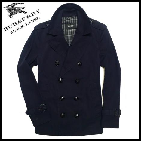 ◆極美未使用◆ BURBERRY BLACK LABEL メタリックボタン ダブル トレンチ コート M