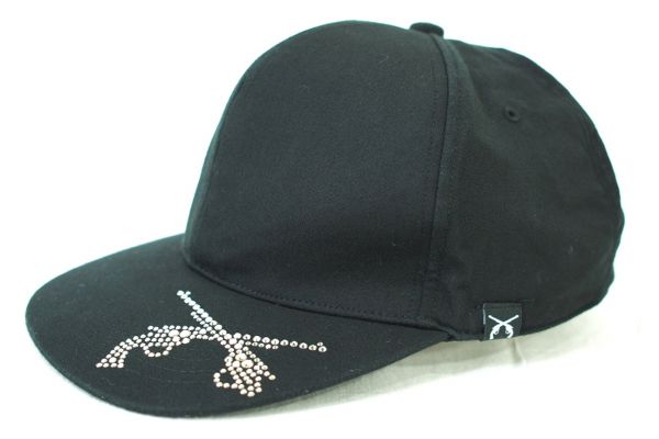 7616 良品☆ roar ロアー ラインストンロゴ 帽子 キャップ ブラック サイズ 1