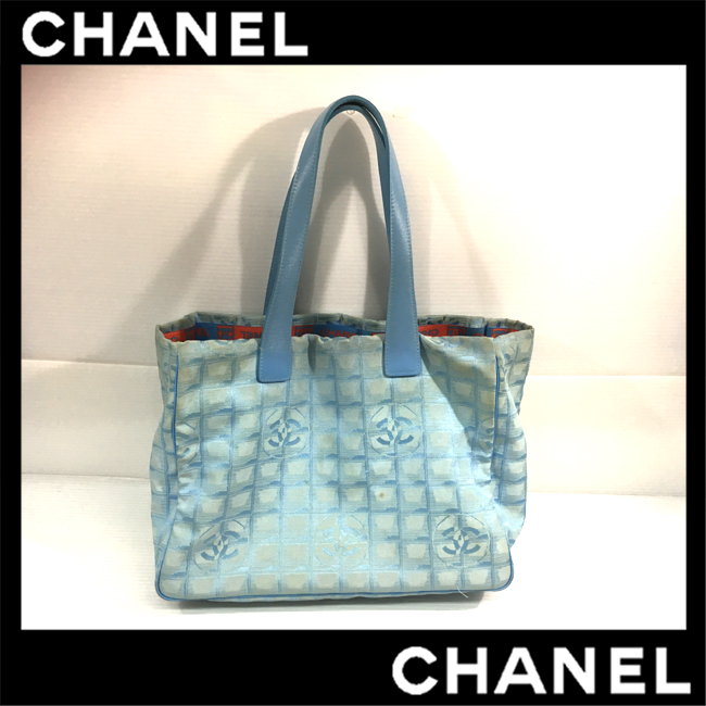 【シャネル】CHANEL ニュートラベルラインMM トートバッグ キャンバス レディース