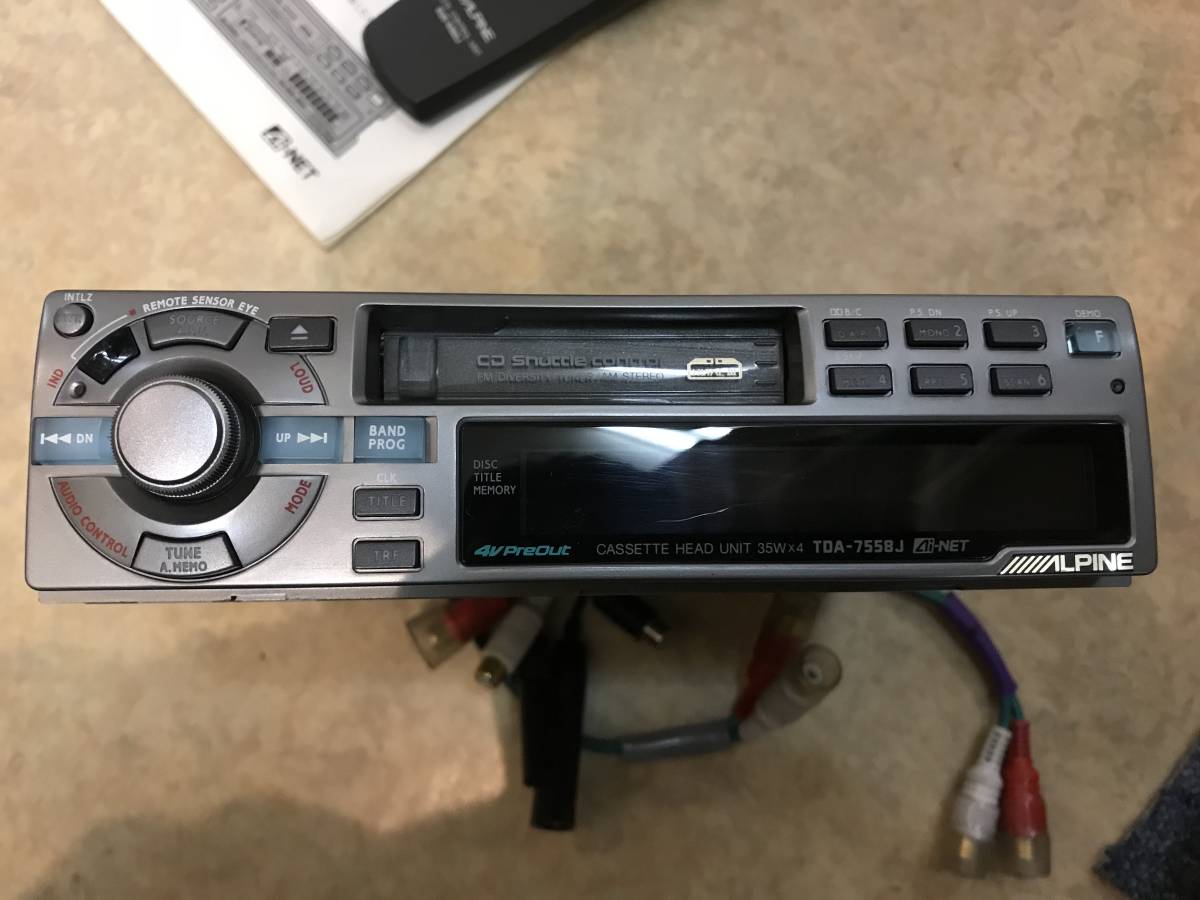 418□アルパイン□カセットデッキ TDA-7558J□リモコン付き(テープ 418□アルパイン□カセットデッキ TDA-7558J□リモコン付き(テープ