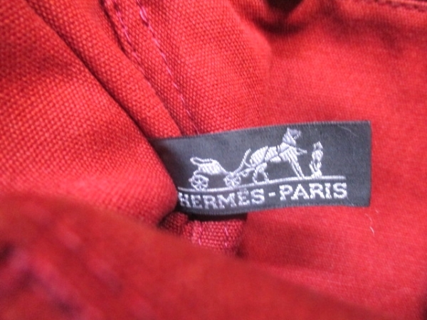 エルメス HERMES バッグ トートバッグ キャンバス レッド×ボルドー フールトゥトートPM