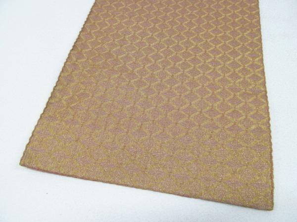 ★着物10★ 1円 絹 袋帯 両面全通 リバーシブル 七宝・霞 長さ434cm ☆☆☆☆