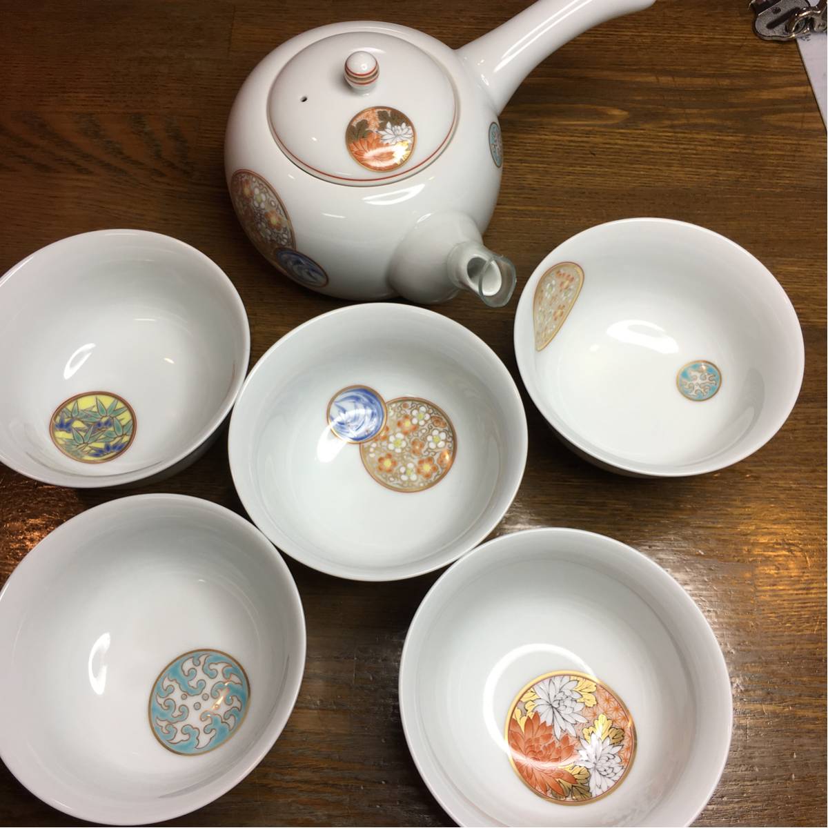 深川製磁 寿赤絵 急須茶器 新品 セット